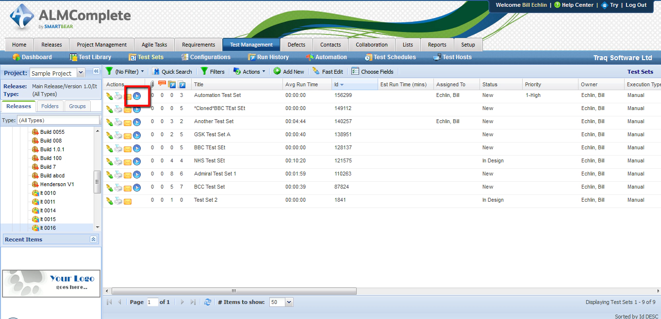 Run Test Set in QAComplete Run Test Set in QAComplete