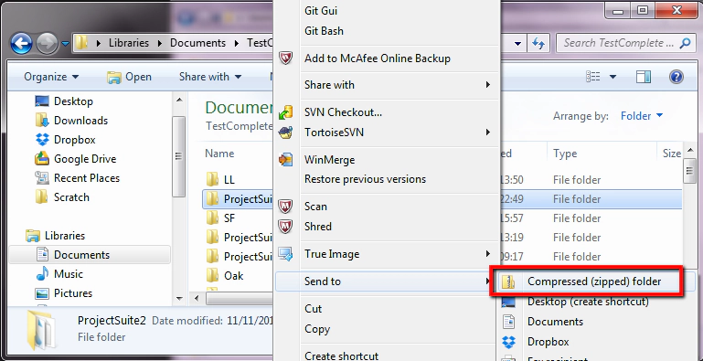 Zip up Project Suite In TestComplete Zip up Project Suite In TestComplete