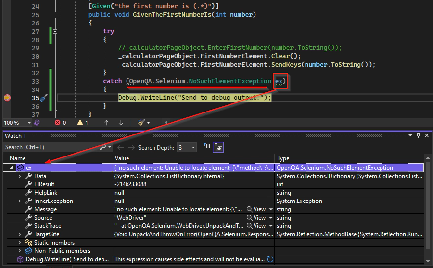 Catching The OpenQA Selenium Nosuchelement Exception Catching The OpenQA Selenium Nosuchelement Exception