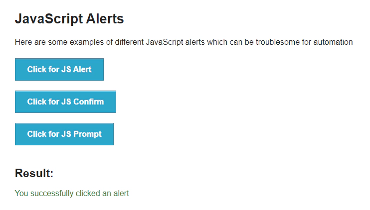 No Alert Present No Alert Present