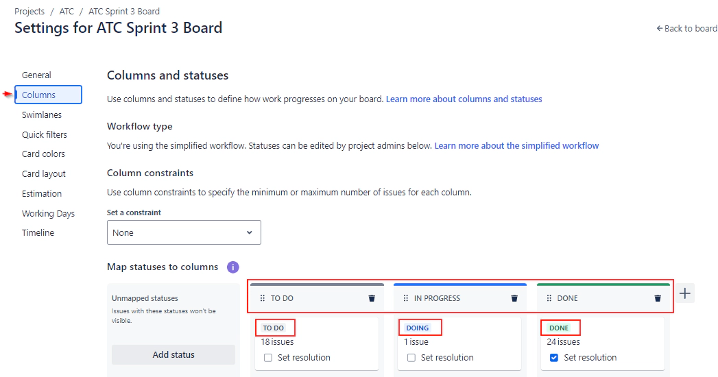 Jira Scrum Board Status Mapping Jira Scrum Board Status Mapping