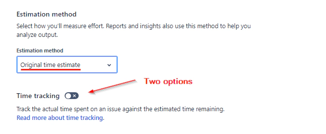 Original Time Estimate with Two Options Original Time Estimate with Two Options