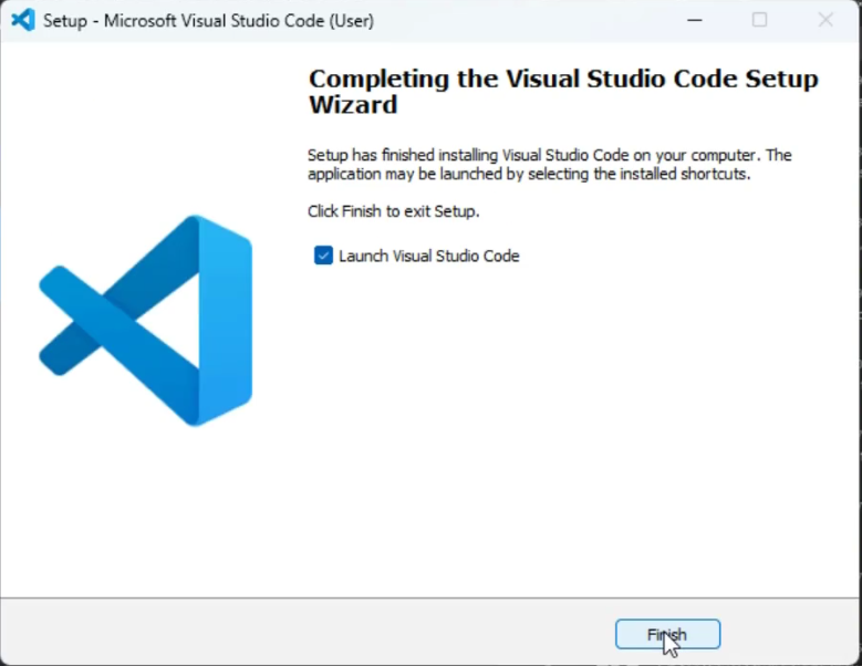 Completing the Visual Studio Code Install