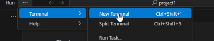 Create a new Terminal in VSC