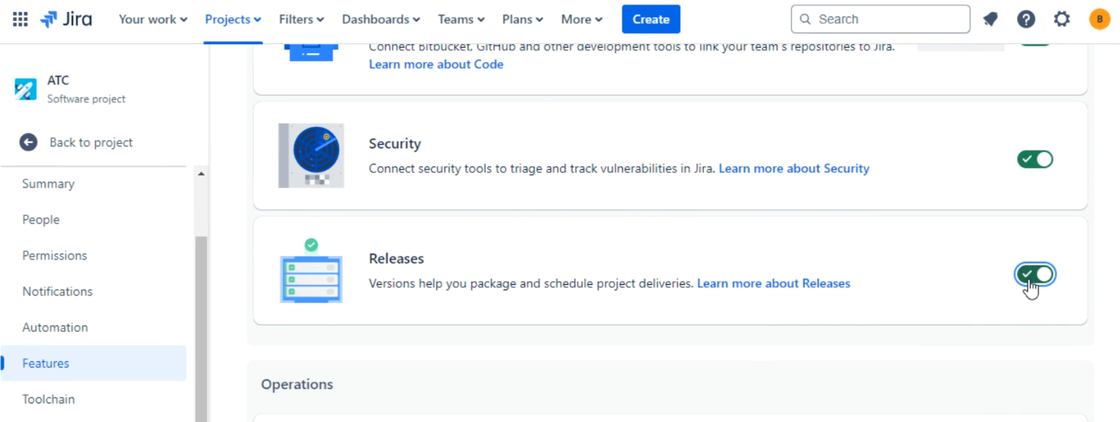 Enabling Jira Releases