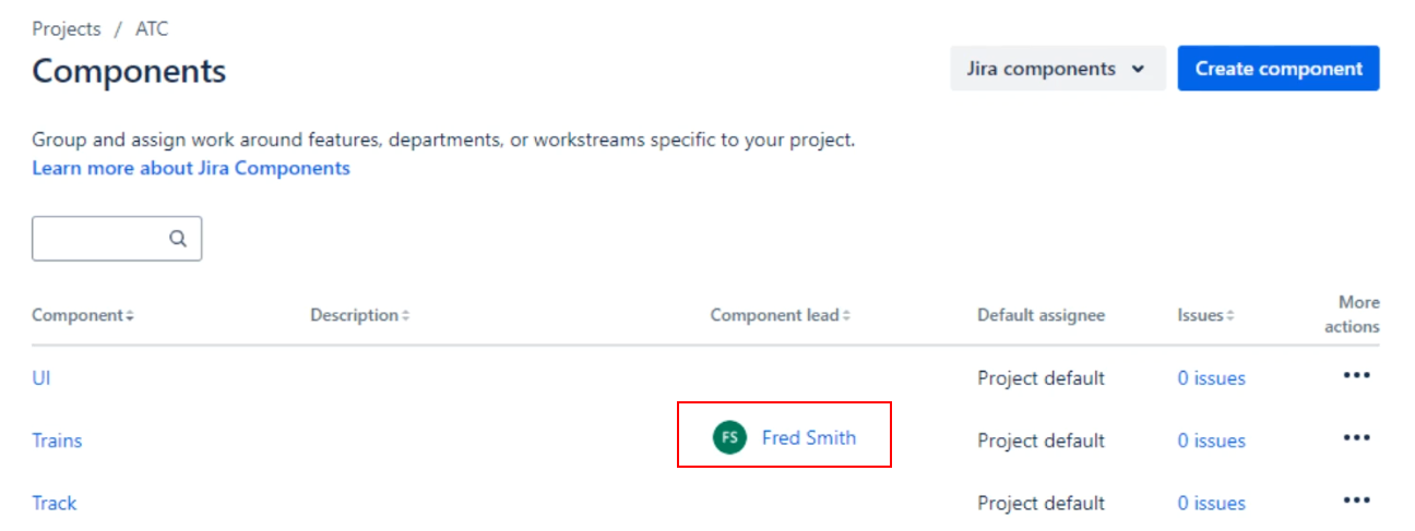 Jira Component Lead
