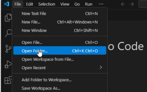 Open Folder in VSC