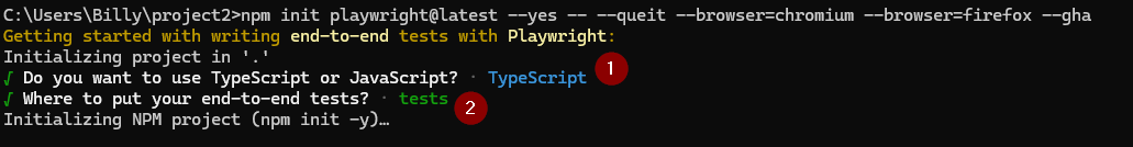 Playwright Command Line Setup Options