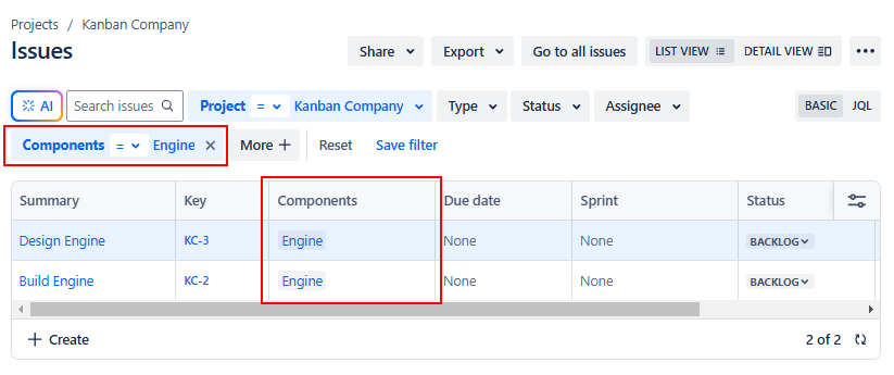 Searching for Issues Based on Jira Component