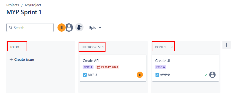 Viewing Issue Status on a Jira Board